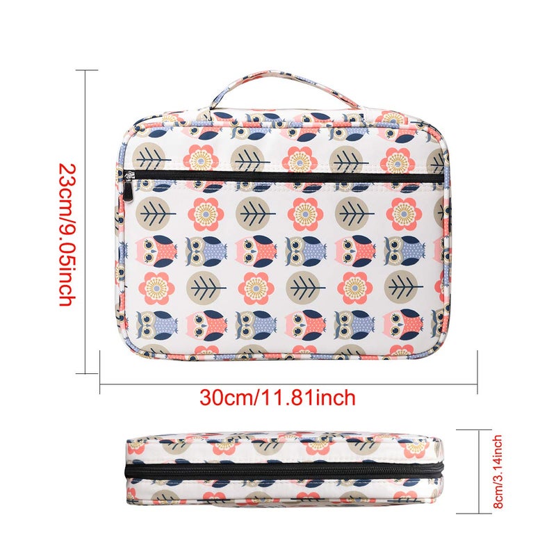 BOMKEE Coloring Pencil Case 220 Slots Pencils/Gel Pens Organizer Waterproof Travel Case Zipper Carrying Portable Pencil Markers Pen Holder Bag for Painter Writers (Cartoon Owl) - Image 3